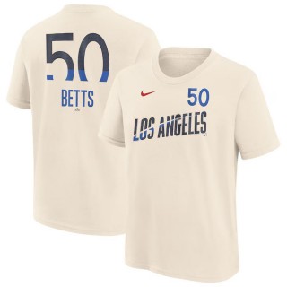 Youth Los Angeles Dodgers Mookie Betts Cream 2024 City Connect T-Shirt