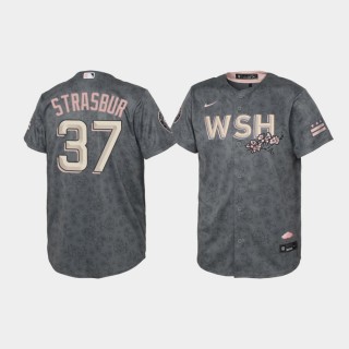 Bloom Washington Nationals Stephen Strasburg Youth Gray 2022 City Connect Replica Jersey